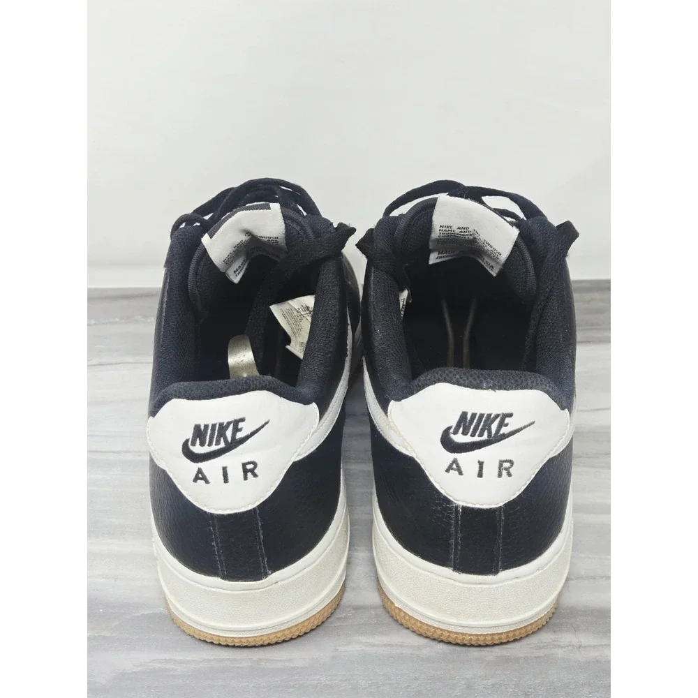Nike Air Force 1 Low '07 Black White Pebbled Leather Shoe CT2302-002 US Men's 12